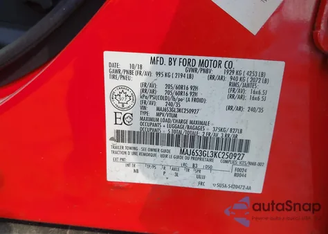 2019 Ford Ecosport Se from USA, damaged, VIN MAJ6S3GL3KC250927